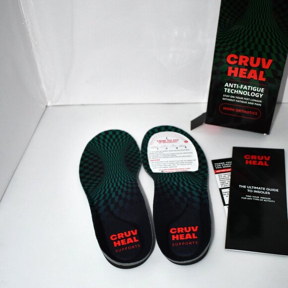 CRUVHEAL Work Orthotic Insoles - Anti Fatigue Medium Arch Support Shoe Inserts | - Picture 2 of 4